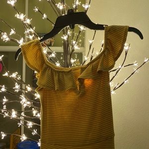 Yellow and white striped dress